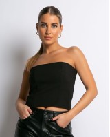 Μπλούζα crop top στράπλες κοντό Μαύρο Μπλούζα crop top στράπλες κοντό Μαύρο