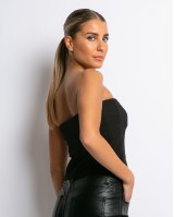 Μπλούζα crop top στράπλες κοντό Μαύρο Μπλούζα crop top στράπλες κοντό Μαύρο