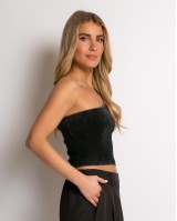 Crop top με εναν ώμο μαύρο Crop top με εναν ώμο μαύρο