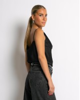 Μπλούζα με τιράντα ντραπέ μαύρο