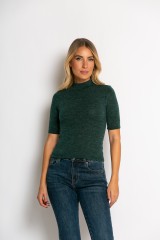 Μπλούζα χαμηλό ζιβάγκο κυπαρισσί