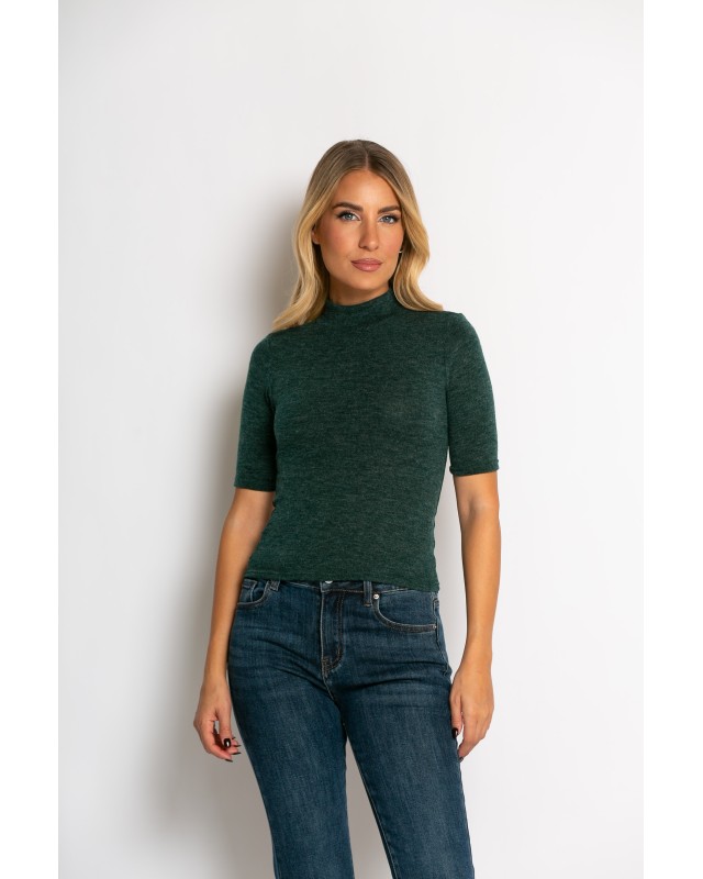 Μπλούζα χαμηλό ζιβάγκο κυπαρισσί