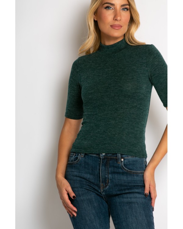 Μπλούζα χαμηλό ζιβάγκο ροζ