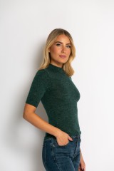 Μπλούζα χαμηλό ζιβάγκο κυπαρισσί