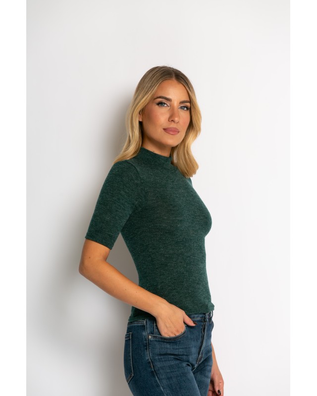 Μπλούζα χαμηλό ζιβάγκο κυπαρισσί