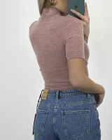 Μπλούζα χαμηλό ζιβάγκο ροζ