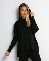 Σετ πλεκτό με σχέδιο πλεξούδα μπλούζα & παντελόνι μαύρο