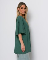 Μπλούζα ζαπονέ oversized με "V" και πιέτα μπροστά βεραμάν