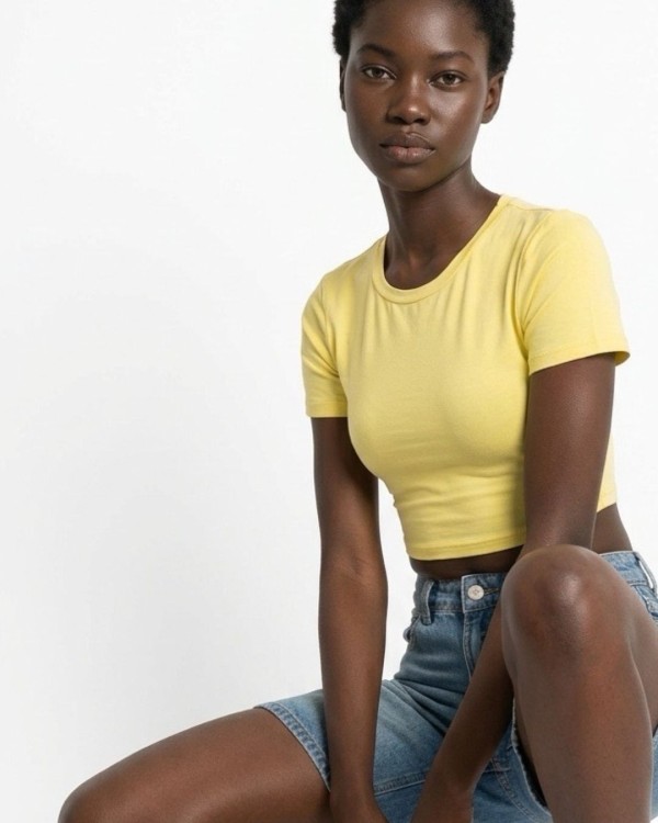Μπλούζα crop top Κοντομάνικη βεραμαν