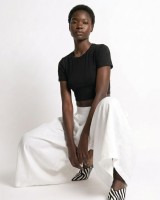 Μπλούζα crop top Κοντομάνικη μαύρο