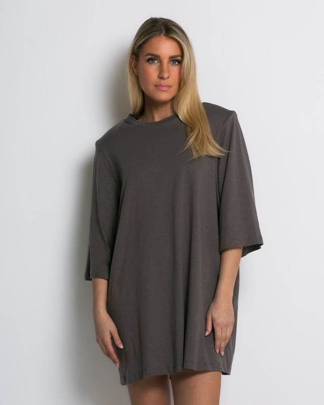 Μπλούζα βαμβακερή oversized με τρουακάρ μανίκι και βάτες elephant