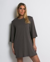 Μπλούζα βαμβακερή oversized με τρουακάρ μανίκι και βάτες elephant