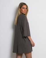 Μπλούζα βαμβακερή oversized με τρουακάρ μανίκι και βάτες elephant