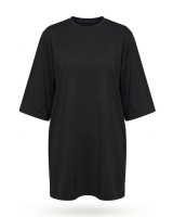 Μπλούζα κοντομάνικη βαμβακερή oversized μαύρο