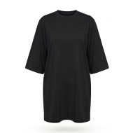 Μπλούζα κοντομάνικη βαμβακερή oversized μαύρο