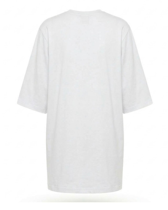 Μπλούζα κοντομάνικη βαμβακερή oversized λευκό