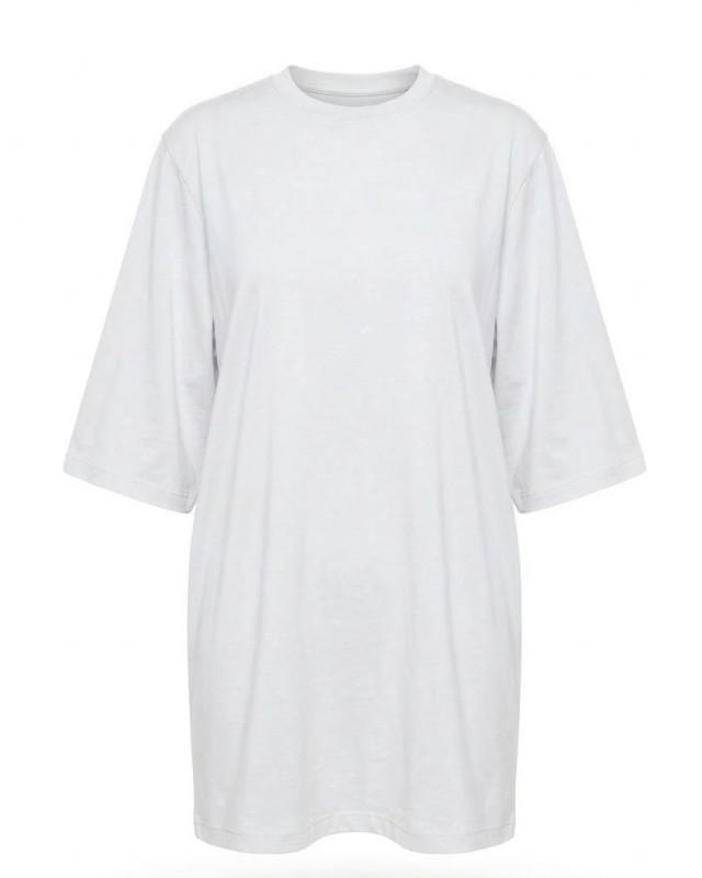 Μπλούζα κοντομάνικη βαμβακερή oversized λευκό