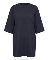 Μπλούζα κοντομάνικη βαμβακερή oversized ανθρακί