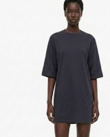 Μπλούζα κοντομάνικη βαμβακερή oversized ανθρακί