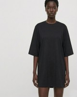 Μπλούζα κοντομάνικη βαμβακερή oversized μαύρο