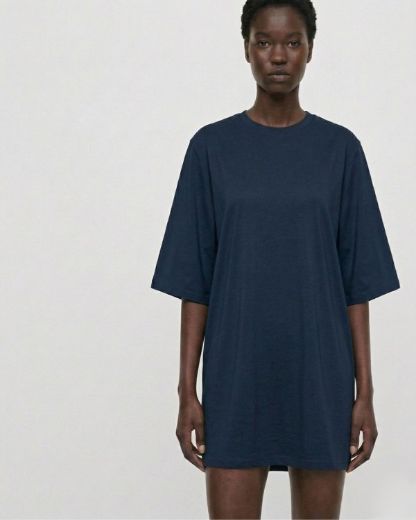 Μπλούζα κοντομάνικη βαμβακερή oversized μαύρο