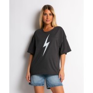 Μπλούζα κοντομάνικη με σχέδιο Thunder ανθρακί