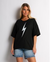 Μπλούζα κοντομάνικη με σχέδιο Thunder μαύρο Μπλούζα κοντομάνικη με σχέδιο Thunder μαύρο