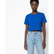 Crop top κοντομάνικο μπλε ρουά