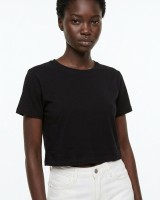 Crop top κοντομάνικο μαύρο