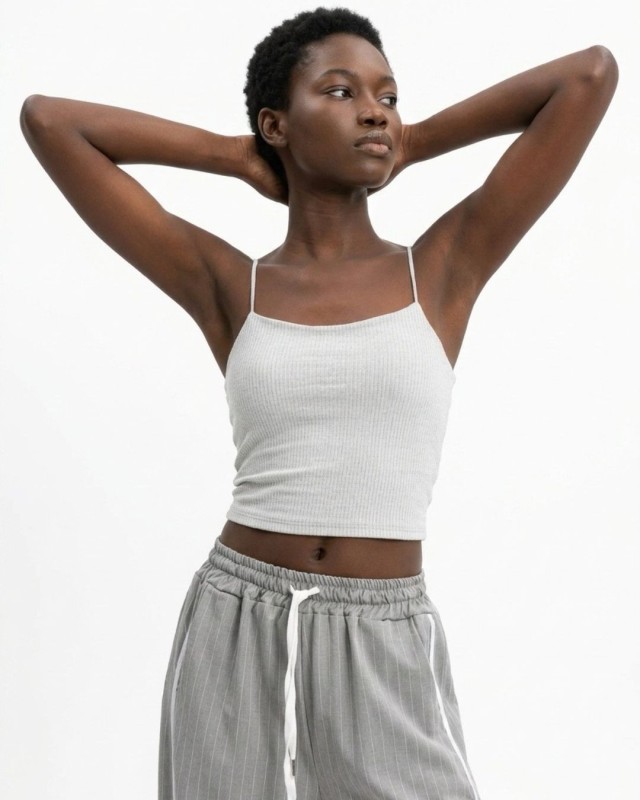 Crop top ραντάκι silver