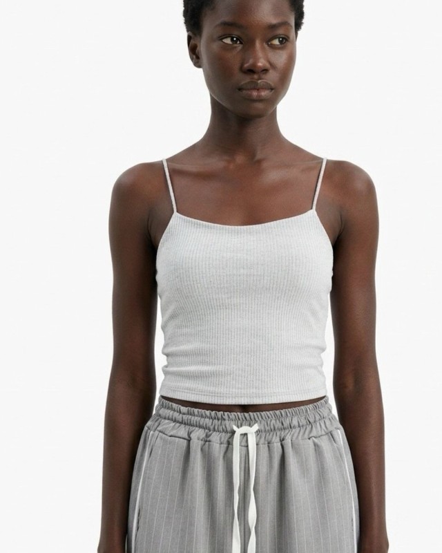 Crop top ραντάκι silver