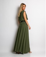 Σετ crop & φούστα με lurex λεπτομέρειες χακί Σετ crop & φούστα με lurex λεπτομέρειες χακί