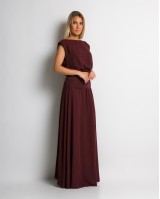 Σετ crop & φούστα με lurex λεπτομέρειες μπορντώ Σετ crop & φούστα με lurex λεπτομέρειες μπορντώ