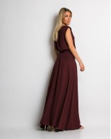 Σετ crop & φούστα με lurex λεπτομέρειες μπορντώ Σετ crop & φούστα με lurex λεπτομέρειες μπορντώ