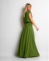 Σετ crop & φούστα με lurex λεπτομέρειες λαδί Σετ crop & φούστα με lurex λεπτομέρειες λαδί