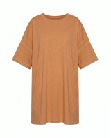 Μπλούζα κοντομάνικη oversized ταμπά