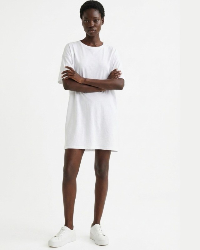 Μπλούζα κοντομάνικη oversized λευκή
