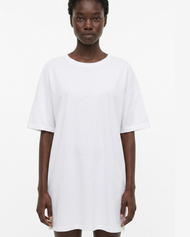 Μπλούζα κοντομάνικη oversized λευκή