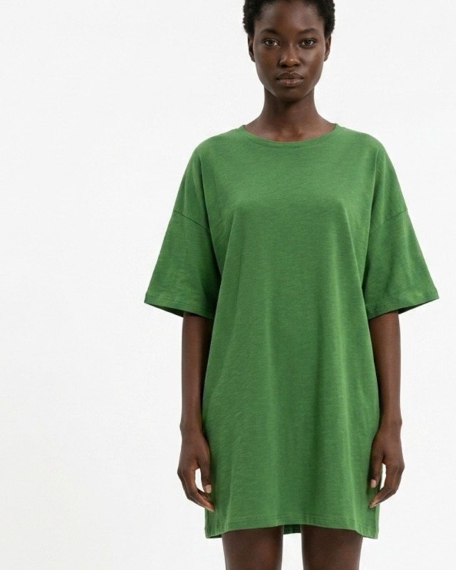 Μπλούζα κοντομάνικη oversized λαδί
