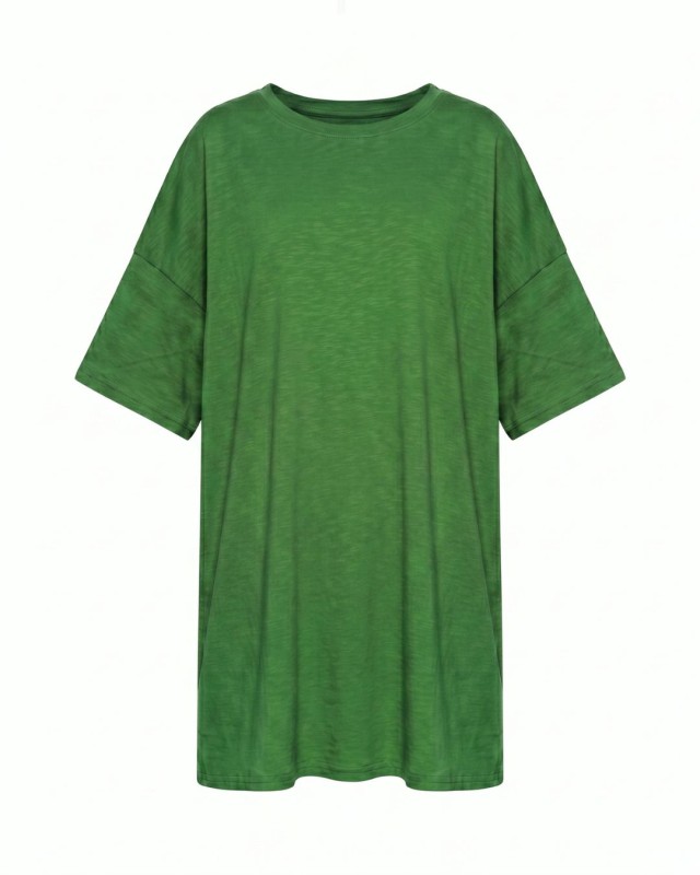 Μπλούζα κοντομάνικη oversized λαδί