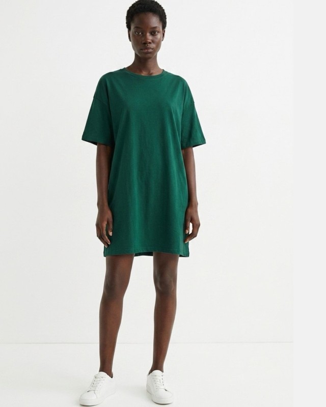 Μπλούζα κοντομάνικη oversized κυπαρισσί