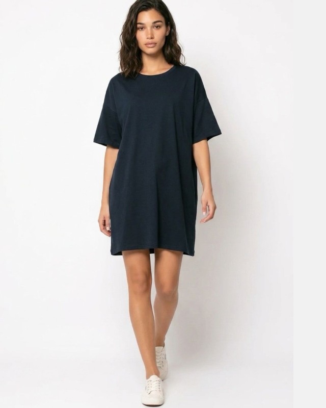 Μπλούζα κοντομάνικη oversized navy