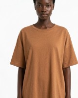 Μπλούζα κοντομάνικη oversized ταμπά