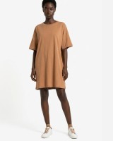 Μπλούζα κοντομάνικη oversized ταμπά