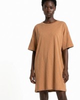 Μπλούζα κοντομάνικη oversized ταμπά