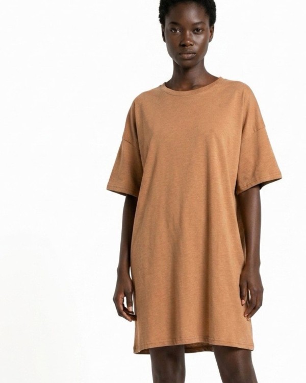Μπλούζα κοντομάνικη oversized μπεζ ανοιχτό