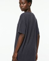 Μπλούζα κοντομάνικη oversized ανθρακί