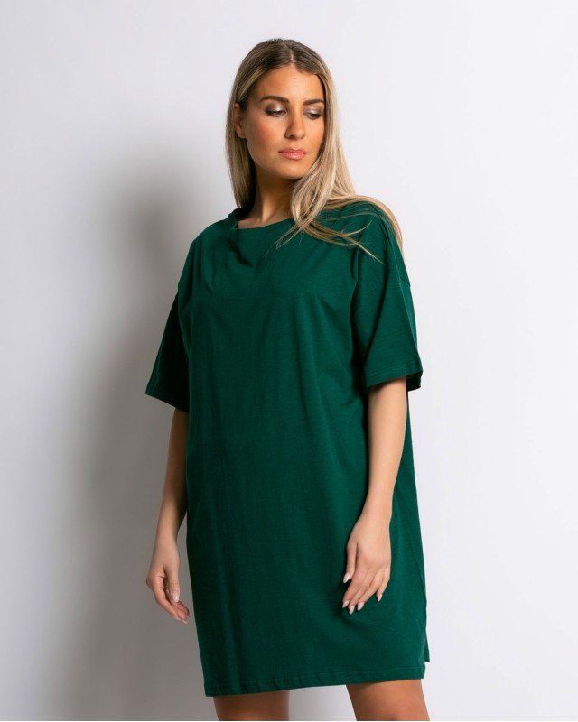 Μπλούζα κοντομάνικη oversized κυπαρισσί Μπλούζα κοντομάνικη oversized κυπαρισσί
