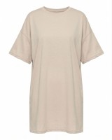 Μπλούζα κοντομάνικη oversized μπεζ ανοιχτό