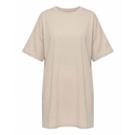 Μπλούζα κοντομάνικη oversized μπεζ ανοιχτό